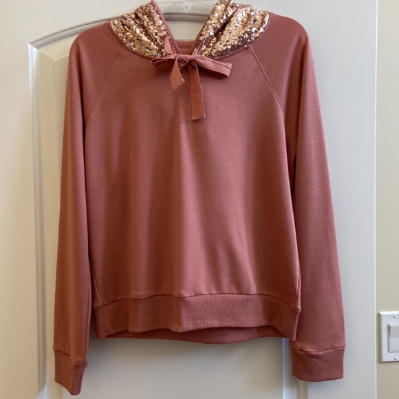 🌟 Host Pick! ⭐️ Cute sequin hooded sweatshirt in size L - Picture 3 of 4